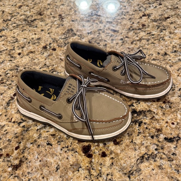 Island Surf Stylish Kids Boat Shoes - Tan and Brown - Picture 4 of 7